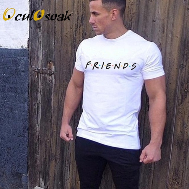 2019 New summer mens fashion t shirts friends print t shirt male Clothing Man fitness casual T-Shirts men cotton t shirt