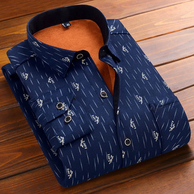 Aoliwen 2019 Fashion Men's Slim Shirts Autumn And Winter Thickening Warm Plaid 24 Colors Male Social Shirt Clothing Size M-5Xl
