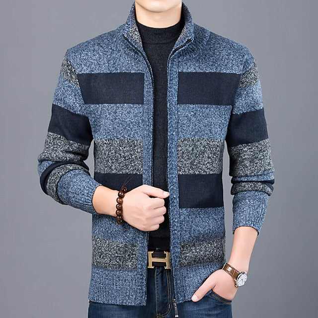2020 Thick New Fashion Brand Sweater For Mens Cardigan Slim Fit Jumpers Knitwear Warm Autumn Korean Style Casual Clothing Male