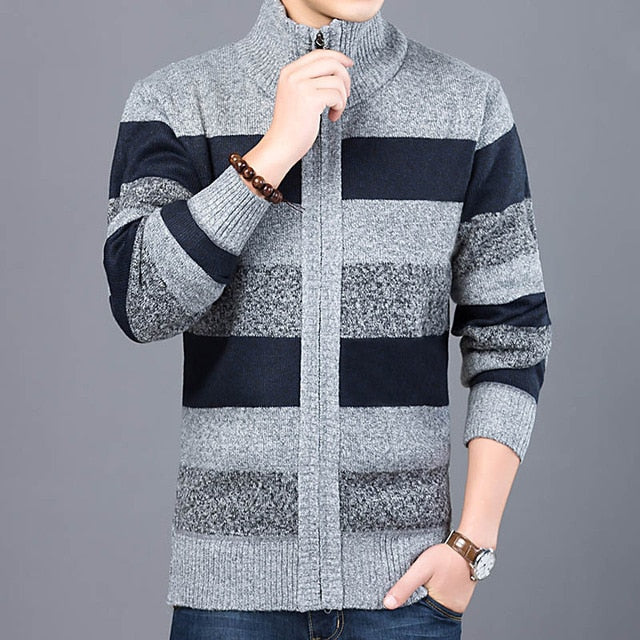 2020 Thick New Fashion Brand Sweater For Mens Cardigan Slim Fit Jumpers Knitwear Warm Autumn Korean Style Casual Clothing Male