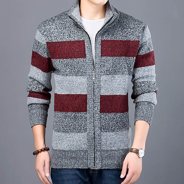 2020 Thick New Fashion Brand Sweater For Mens Cardigan Slim Fit Jumpers Knitwear Warm Autumn Korean Style Casual Clothing Male