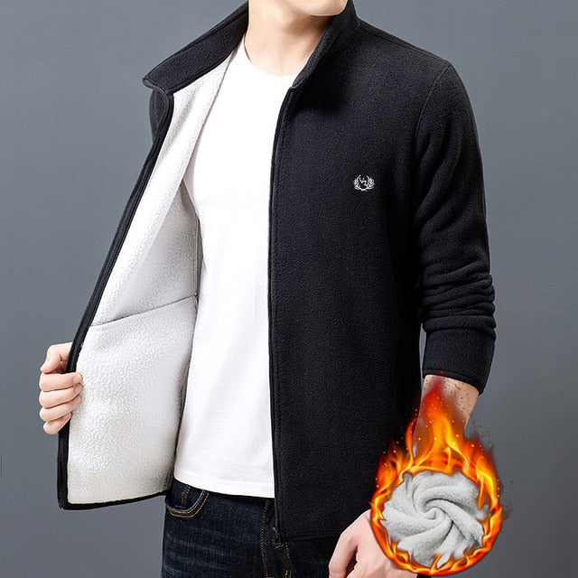 2020 New Fashion Thick Velvet Wind Breaker Fleece Jackets Mens Autumn Winter Trend Overcoat Slim Fit Casual Coat Men Clothing