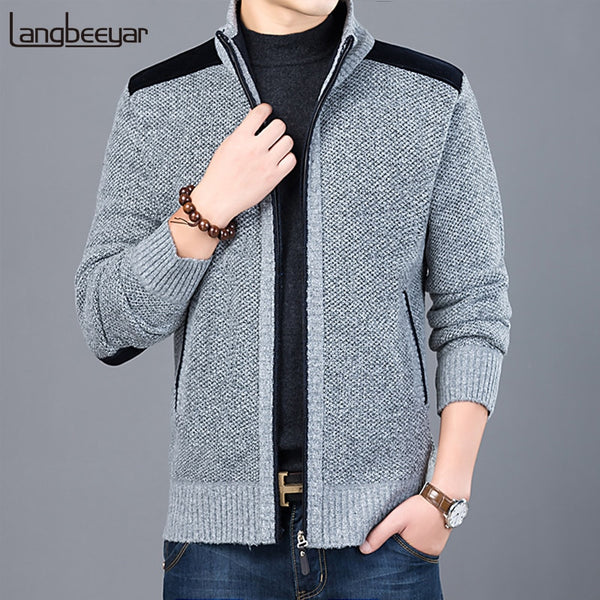 2020 Thick New Fashion Brand Sweater For Mens Cardigan Slim Fit Jumpers Knitwear Warm Autumn Casual Korean Style Clothing Male