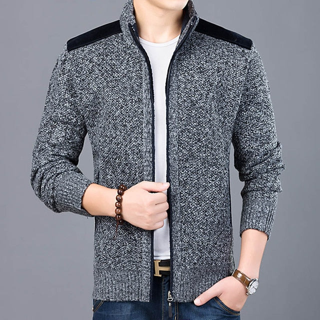 2020 Thick New Fashion Brand Sweater For Mens Cardigan Slim Fit Jumpers Knitwear Warm Autumn Casual Korean Style Clothing Male