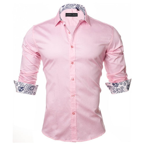 VISADA JAUNA Men's Shirt 2019 Fashion Casual Long Sleeve Solid 100% Cotton Slim Fit Dress Business Shirts Men Brand Clothing 5XL