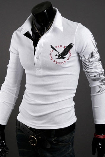 Men's T Shirt 2019 Fashion Brand Clothing Eagle Printed T Shirt Men Casual Long Sleeve Kpop Men Hip Hop Funny T Shirts Tops Tees