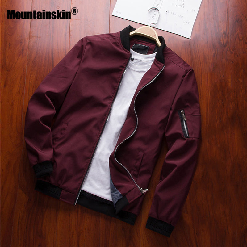 Mountainskin 2019 Mens Jackets Spring Autumn Casual Coats Bomber Jacket Slim Fashion Male Outwear Mens Brand Clothing 6XL SA585